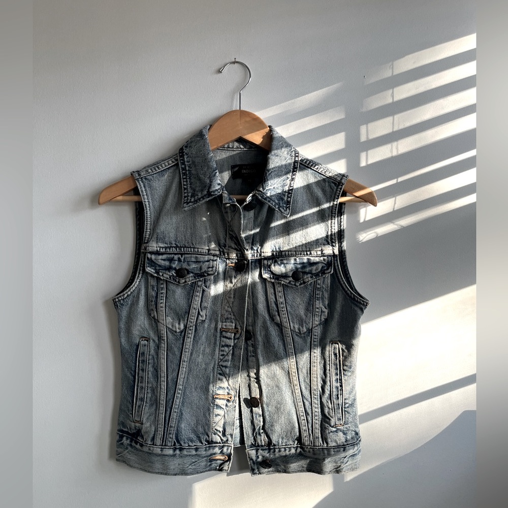 J Crew Indigo Denim Vest Size XS